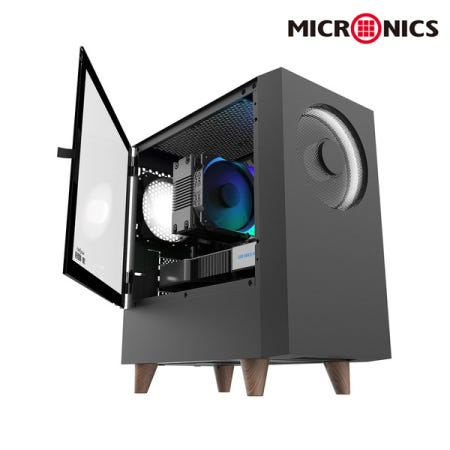 마이크로닉스 EM1-Woofer 강화유리 (블랙) PC케이스
