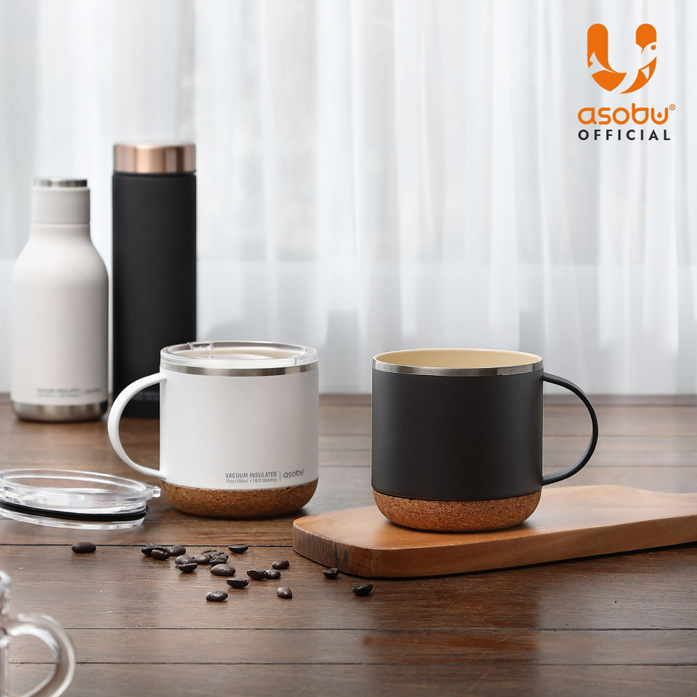 아소부 스테인레스 보온보냉 세라믹 인피니트 머그컵 490ml, 화이트 이미지 7