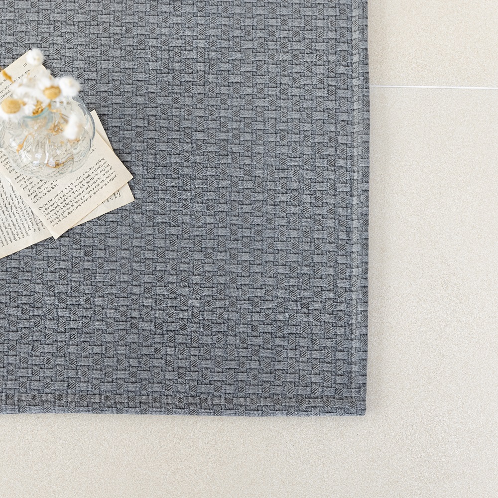 크로스 체크 면러그 먼지없는 순면 카페트 아이방 물세탁 거실러그 150x200