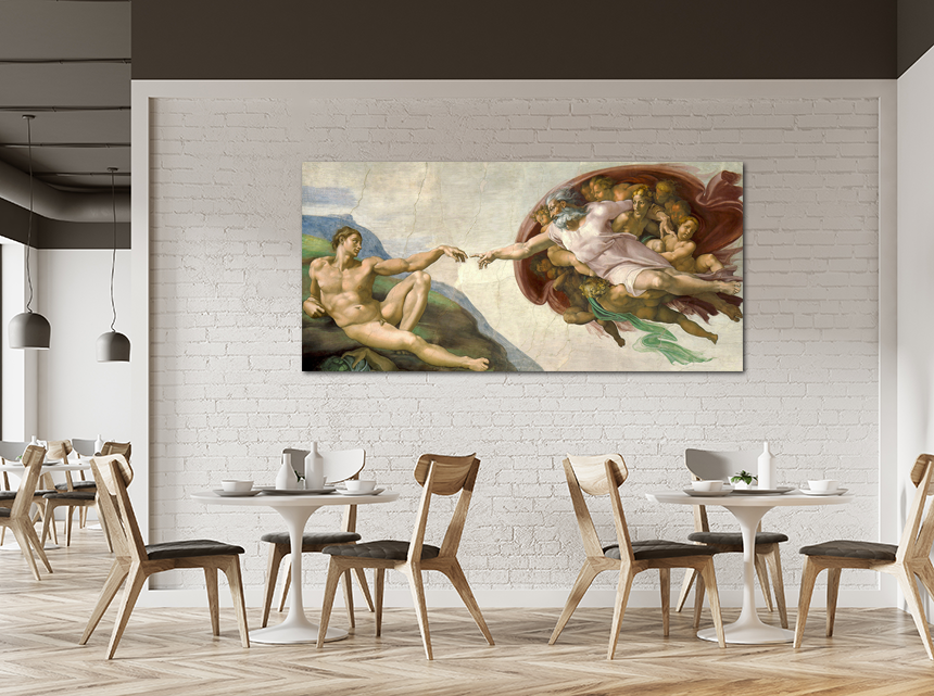 미켈란젤로 그림 천지창조 성화 거실 카페 성당 교회 인테리어 중형 - 상세 이미지 4