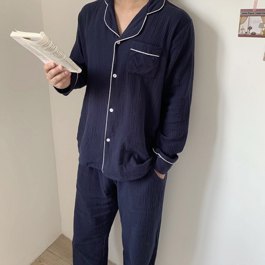 무지 커플잠옷 여성 요루면 순면 홈웨어 파자마파티