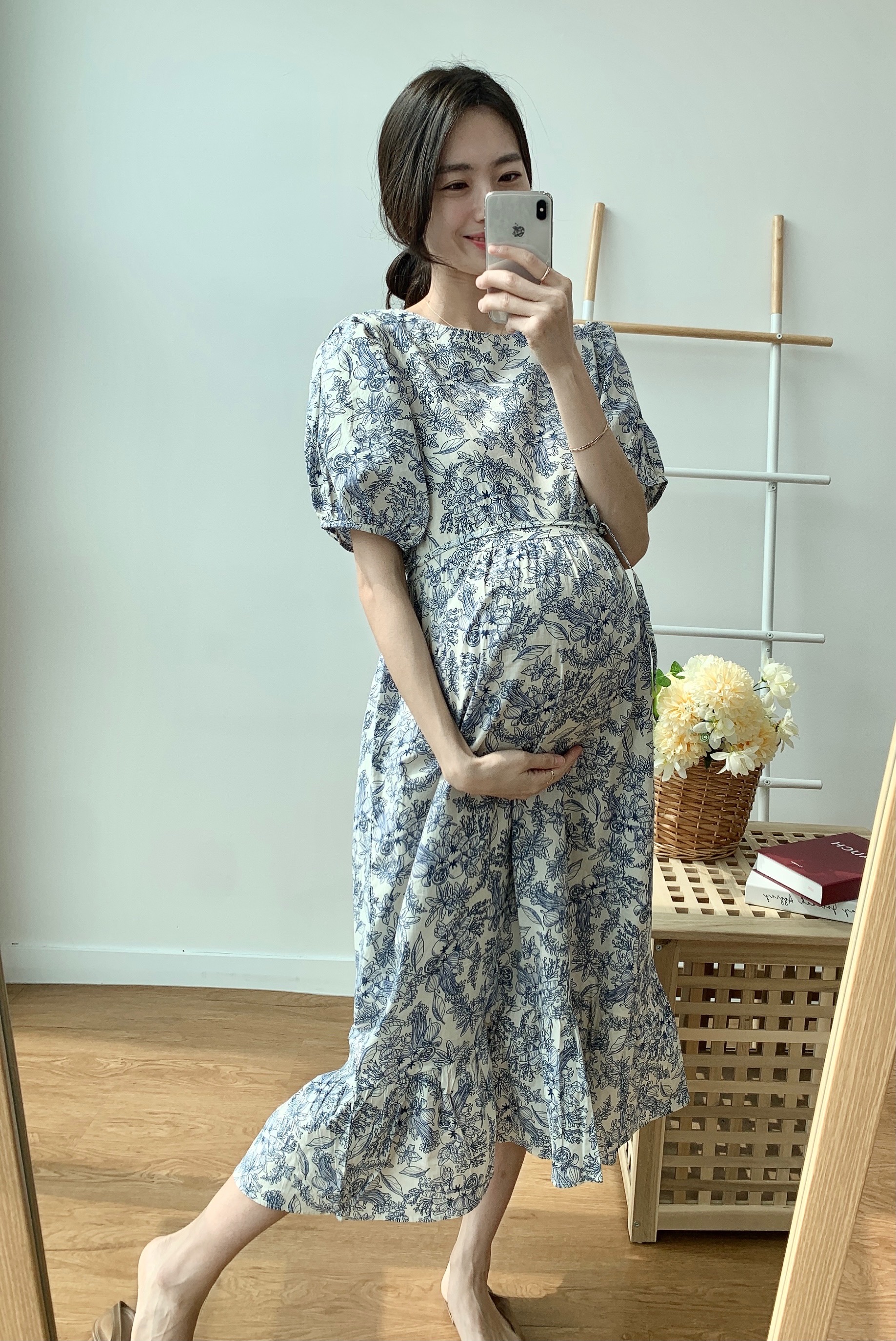 베지 임산부원피스 임부 만삭 셀프만삭 상세 이미지 3