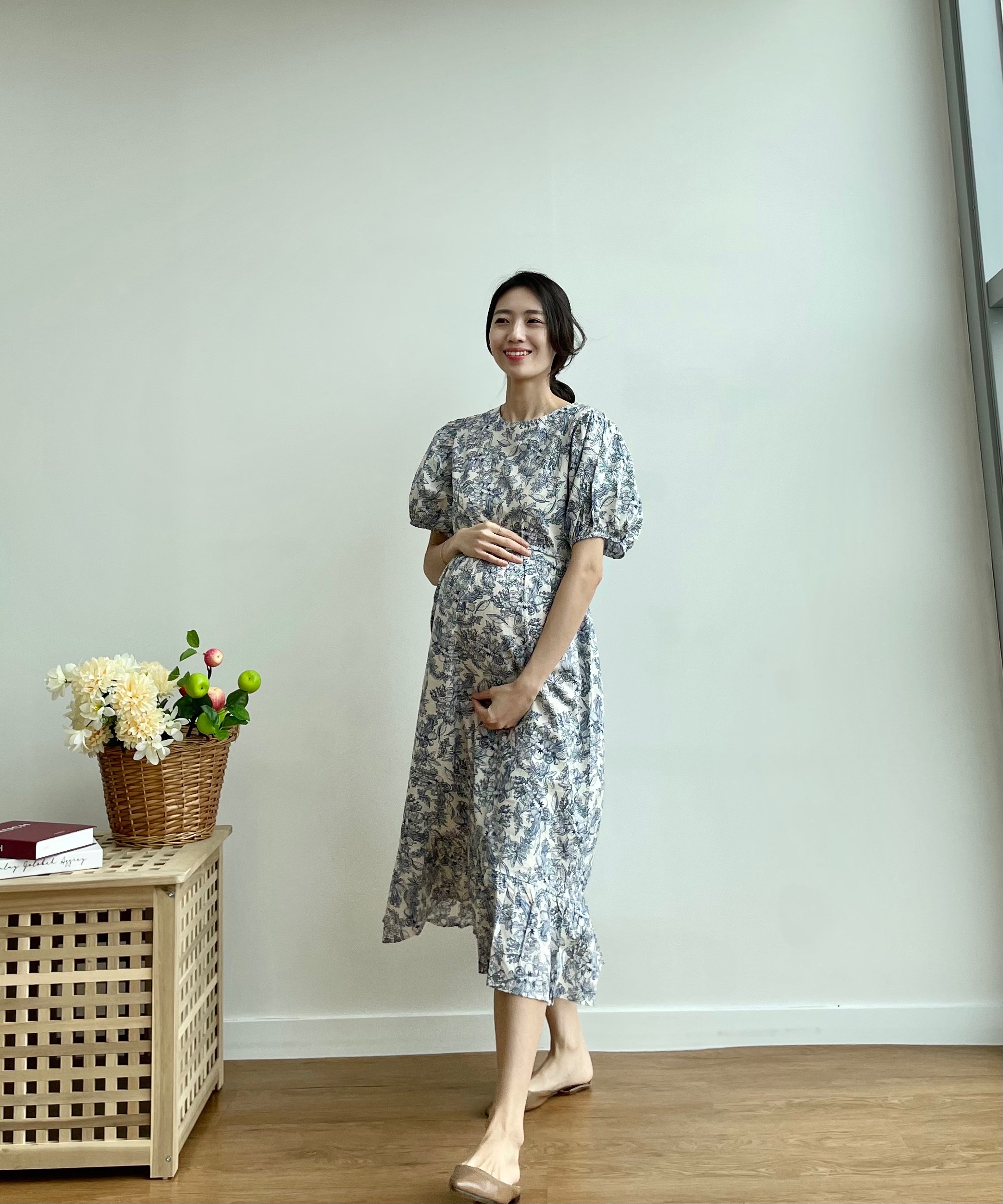 베지 임산부원피스 임부 만삭 셀프만삭 상세 이미지 5