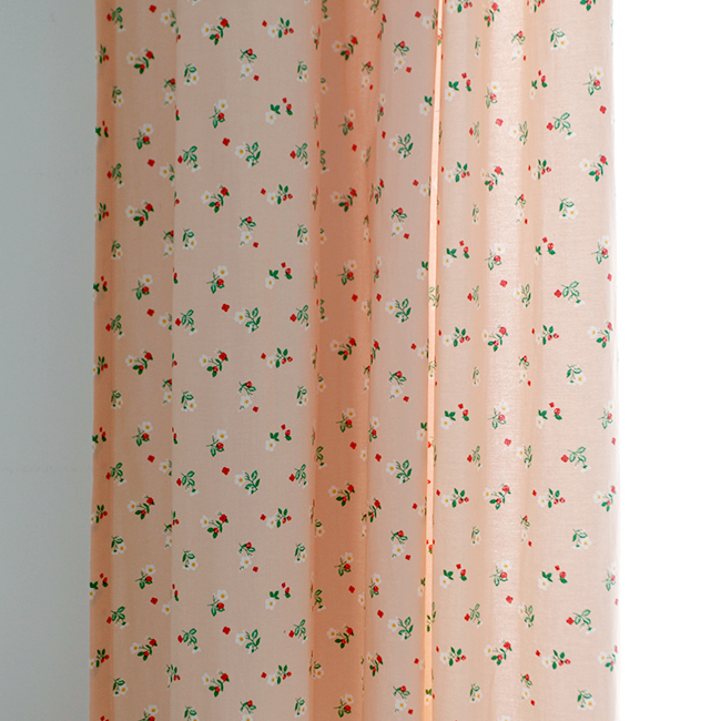 살구꽃무늬 프린트 커튼 아이방 맞춤제작 커튼