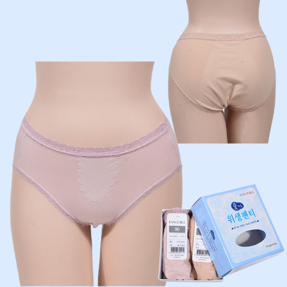 비비안위생팬티 면스판 판도라 생리팬티 방수 초경 첫생리선물 2매입 - 상품 이미지