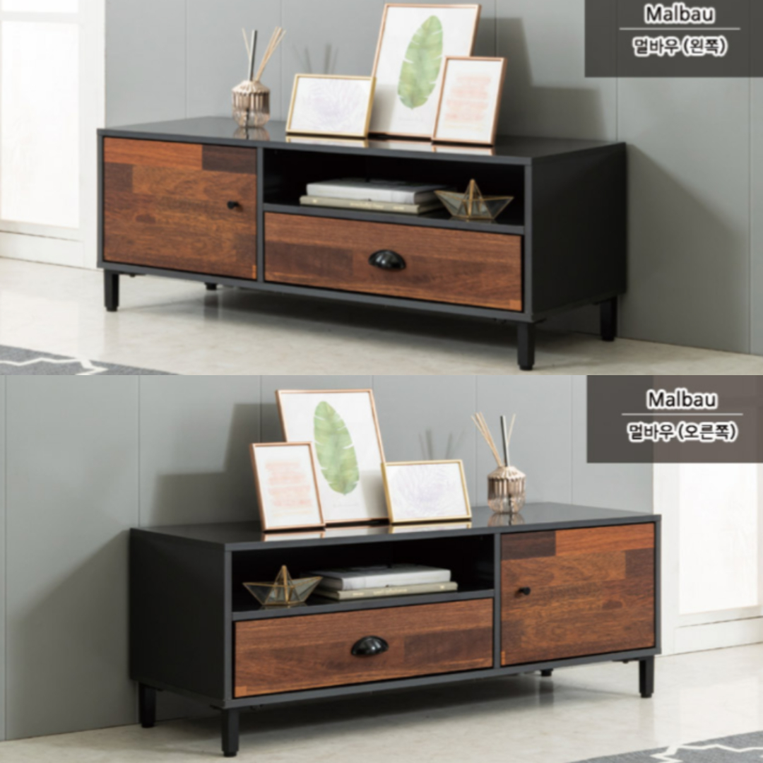 낮은 미니 거실장 오크 멀바우 1000 고급 좁은 아파트 거실장 소형 레트로 거실장 원목