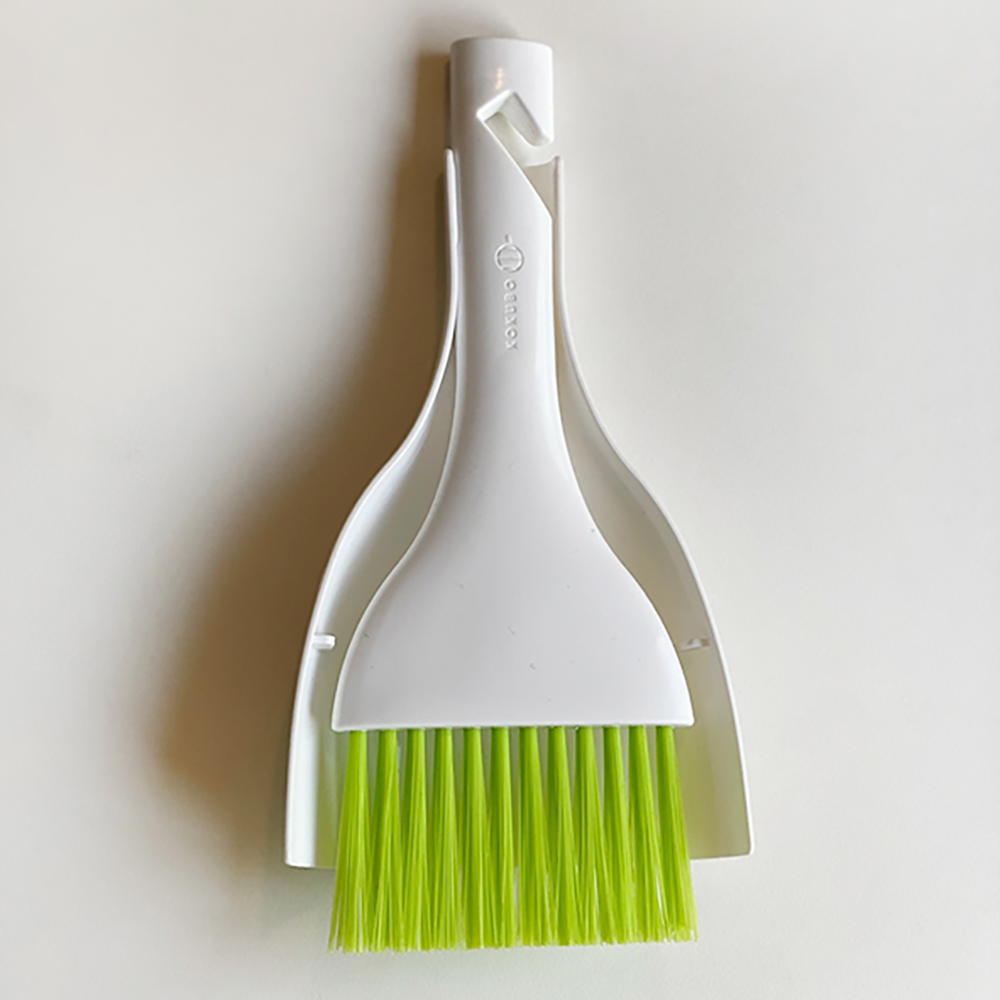 화이트 미니 빗자루 세트 창틀 틈새 청소 솔 브러쉬