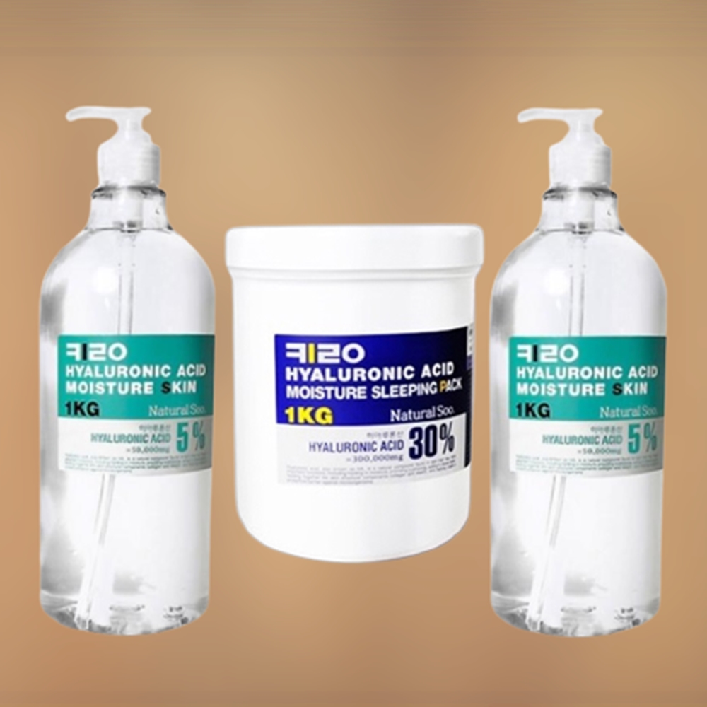 내추럴수 키로 히알루론산 대용량 스킨 1kg 2개+슬리핑팩 1kg 1개 3kg 기초 세트 - 상품 이미지