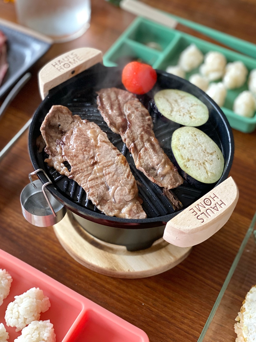 고기순삭 온오프 그릴팬 만능 풀세트 미니화로 불조절 1인용 가정용 그릴팬 고기불판 (+쇼핑백 포함)