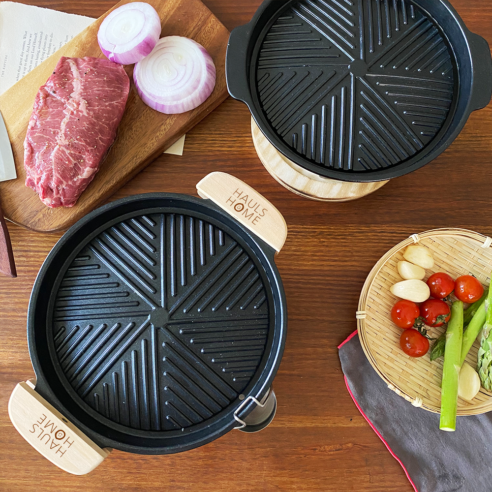 고기순삭 온오프 그릴팬 만능 풀세트 미니화로 불조절 1인용 가정용 그릴팬 고기불판 (+쇼핑백 포함)