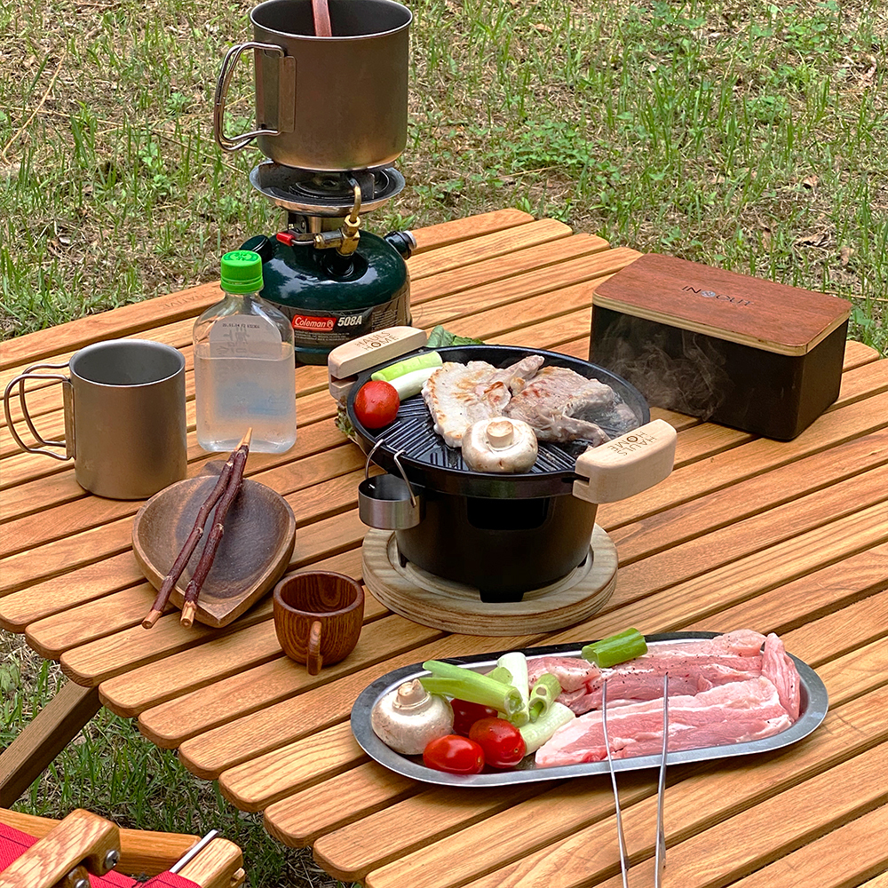 고기순삭 온오프 그릴팬 만능 풀세트 미니화로 불조절 1인용 가정용 그릴팬 고기불판 (+쇼핑백 포함)