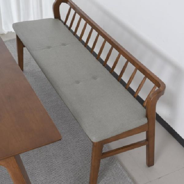 3인용 벤치형 의자 원목 긴 의자 등받이 벤치의자 고급 식탁 인조가죽 일자형 인테리어