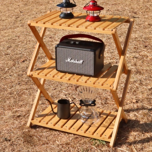 캠핑보조테이블 캠핑정리대 캠핑용 3단 폴더블쉘프