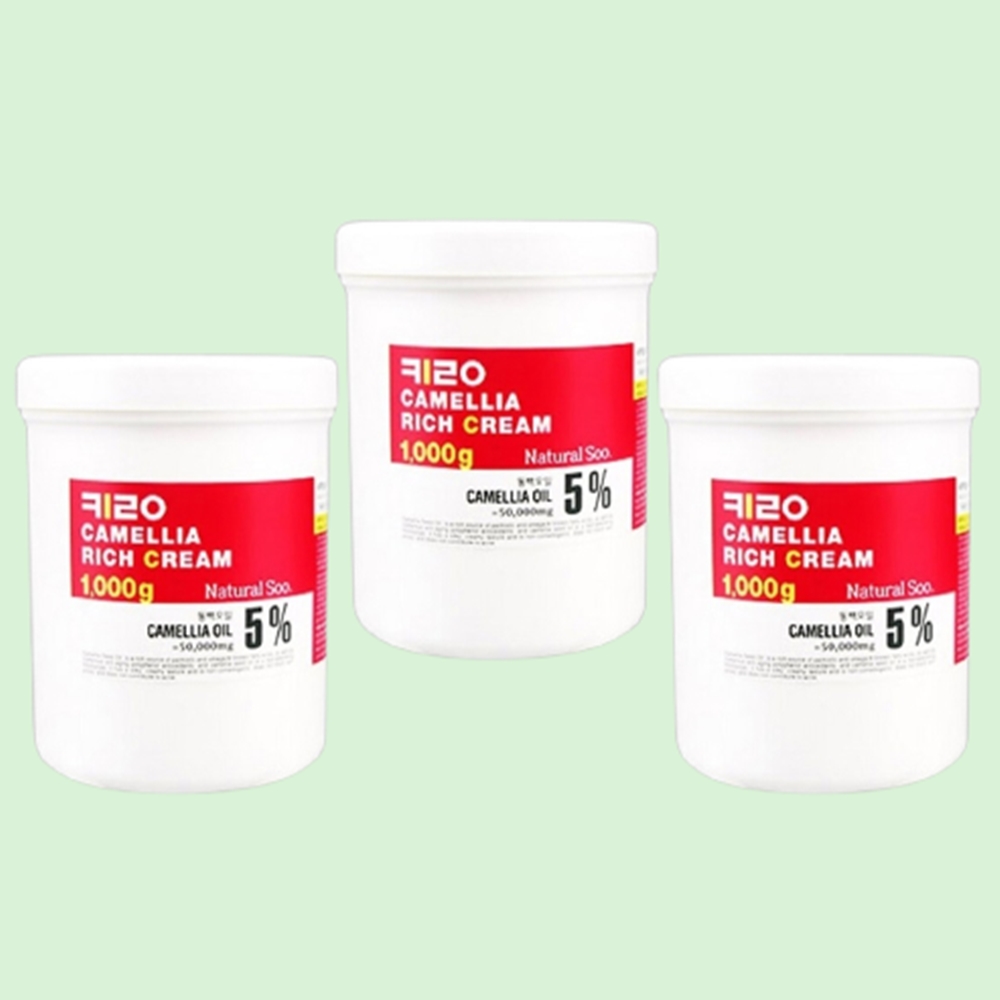 내추럴수 키로 카멜리아 대용량 리치 영양 크림 1kg x 3개 묶음 3kg 세트 - 상품 이미지