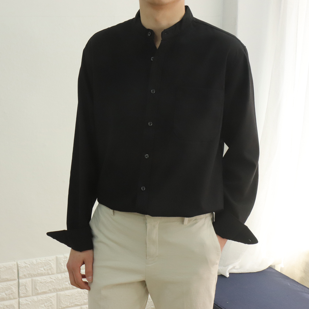 남자 셔츠 오버핏 차이나카라 여름 남방 남자 린넨 셔츠 이미지 6