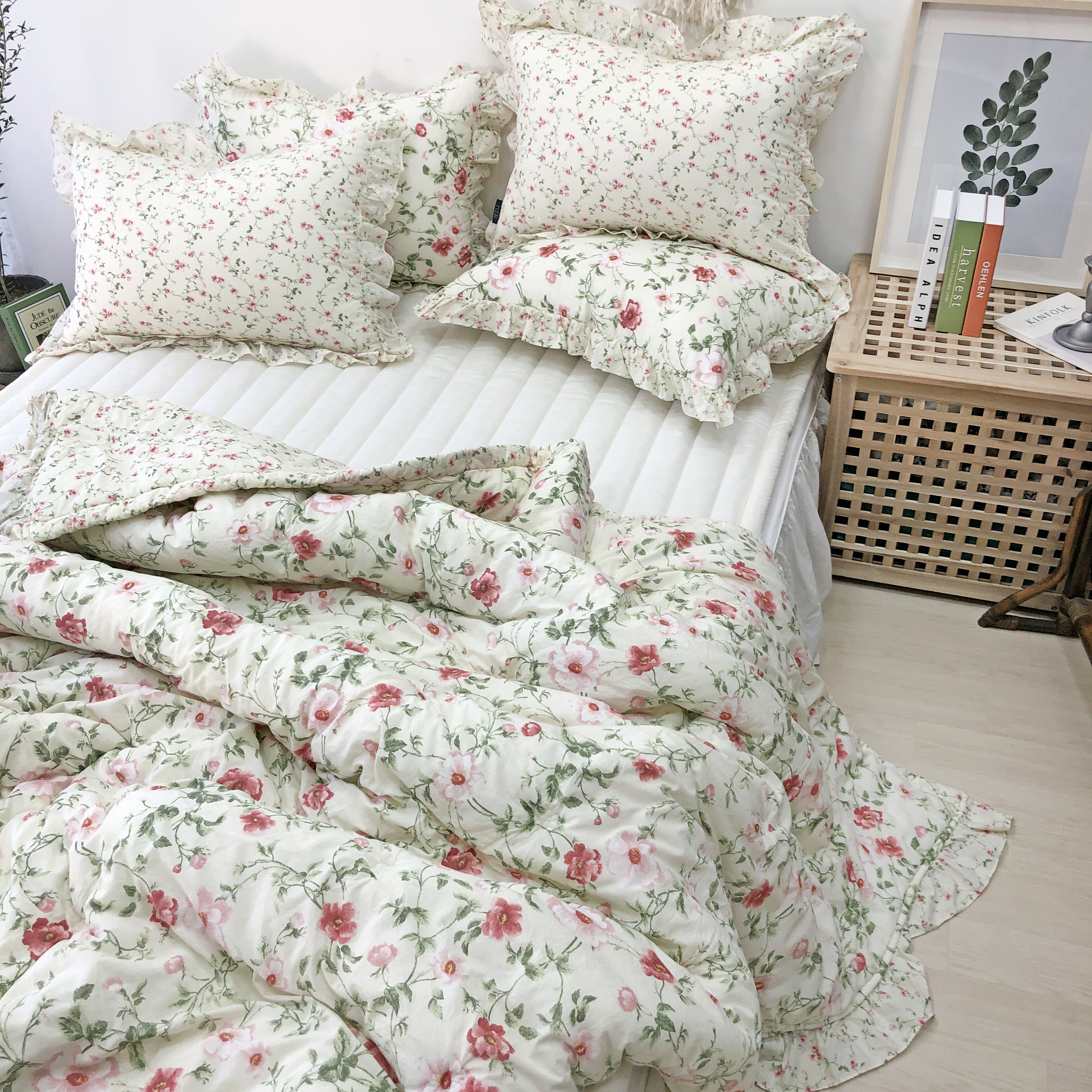 봄 꽃 피톤치드 워싱 60수 아사 순면 간절기 차렵 이불 S/SS