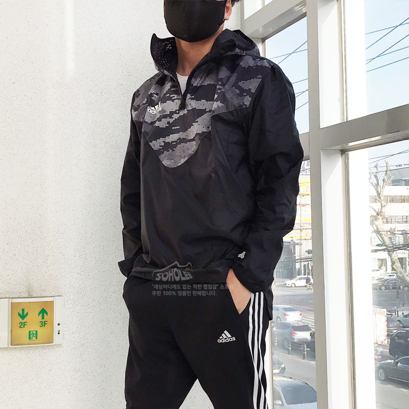 [시즌세일] 아디다스 반집업 아노락 남자 후드 바람막이 DZ4661(블랙), M 이미지 8