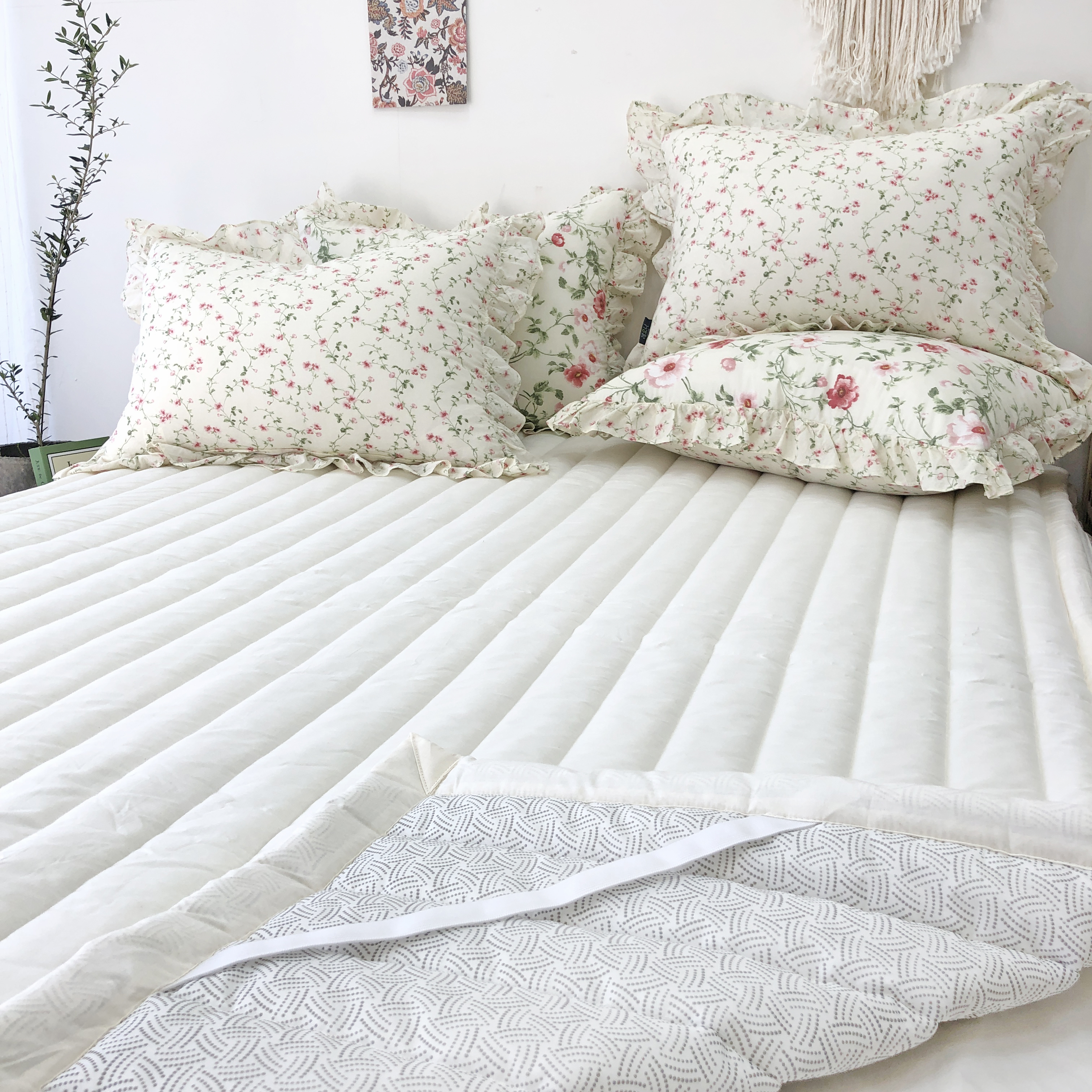 봄 꽃 피톤치드 워싱 60수 아사 순면 간절기 차렵 이불 S/SS