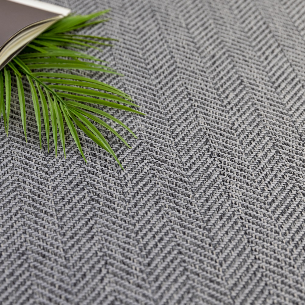 먼지없는 자가드 헤링본 거실 원형 러그 130cm 정원형