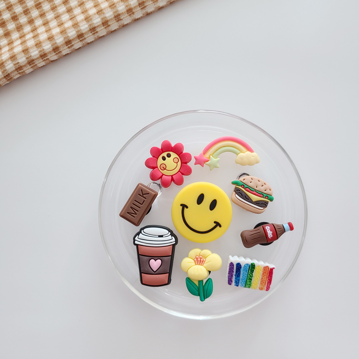 스마일 좋아하는 것들 햄버거 콜라 푸드 자비츠 파츠 9종 클로그 참 지비추 꾸미기