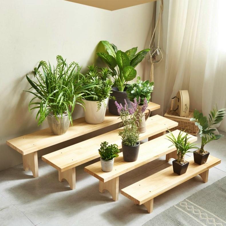 화분 테이블 벽 소파사이드 원목 우드 정리대 진열대 받침대 선반 소파 화병 보조 거실