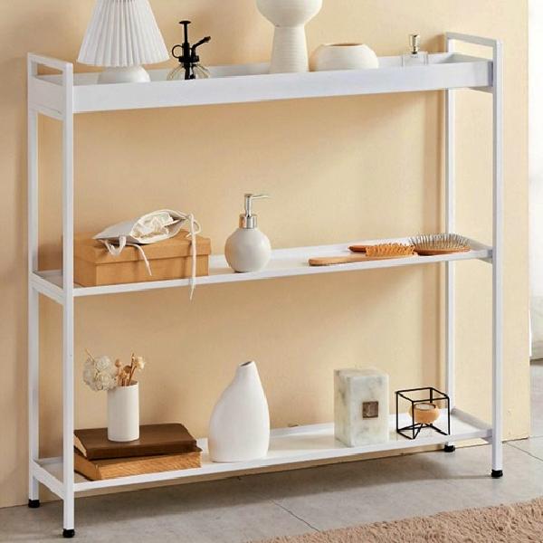 3단 철제 얇은 거실 선반 정리대 진열대 받침대 화병 보조 화분 테이블 스틸 벽 사이드