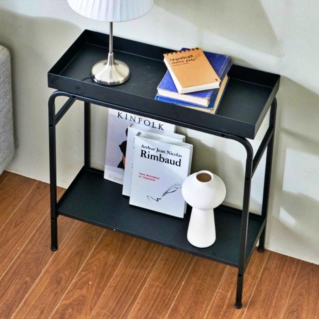 침대 보조 책상 철제 스틸 화분 테이블 얇은 진열대 받침대 정리대 선반 소파 사이드테이블