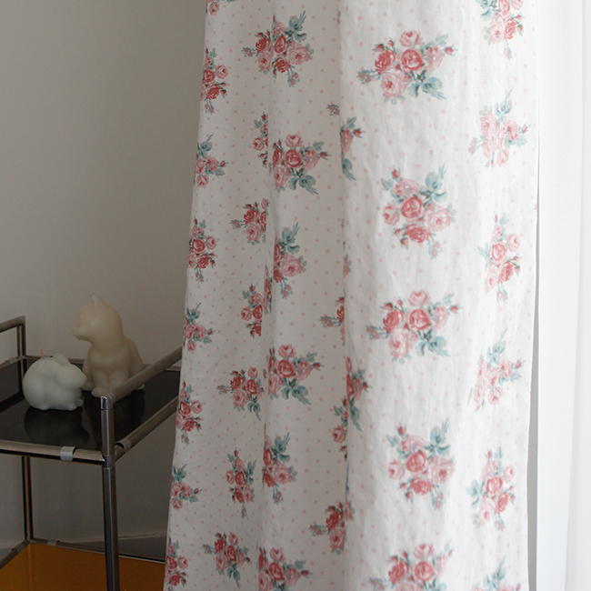 라라 빈티지 레트로 아이방커튼 꽃무늬 여아 안방 맞춤 제작 커튼