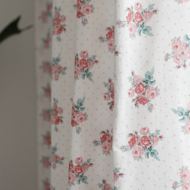 라라 빈티지 레트로 아이방커튼 꽃무늬 여아 안방 맞춤 제작 커튼