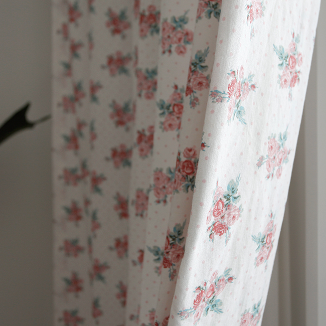 라라 빈티지 레트로 아이방커튼 꽃무늬 여아 안방 맞춤 제작 커튼