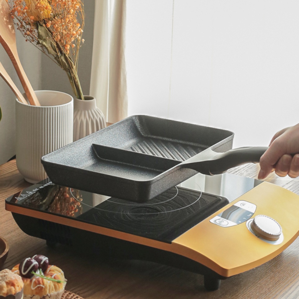 ih 인덕션 토스트 팬 트윈 반반 나눔 계란 후라이 스테이크 샌드위치 직화 2구 오믈렛