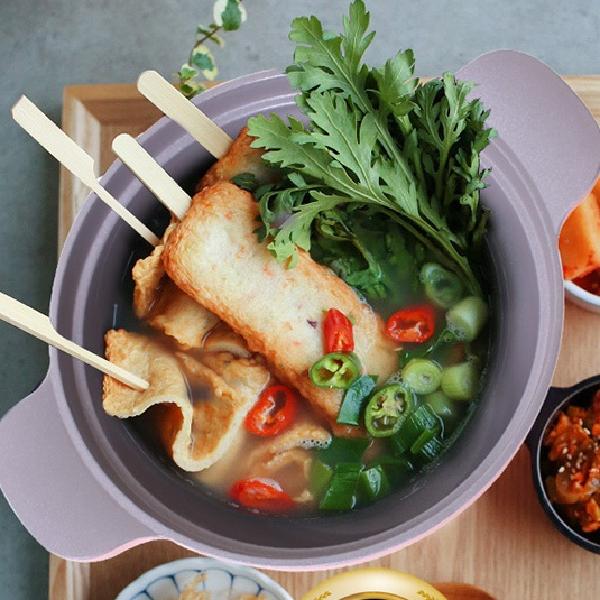 세라믹 오뎅 냄비 오뎅탕 어묵탕 김치 부대 찌개 용 전골 깊은 국 만능 업소 가정 핑크 - 상품 이미지