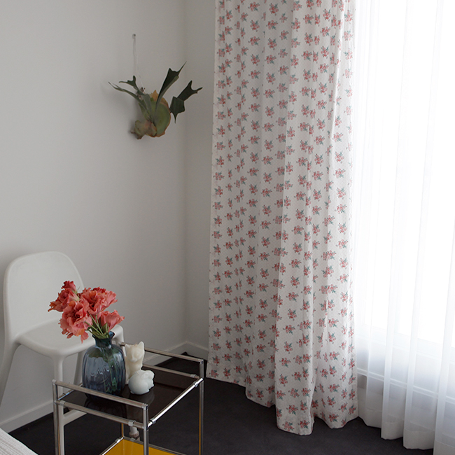 라라 빈티지 레트로 아이방커튼 꽃무늬 여아 안방 맞춤 제작 커튼