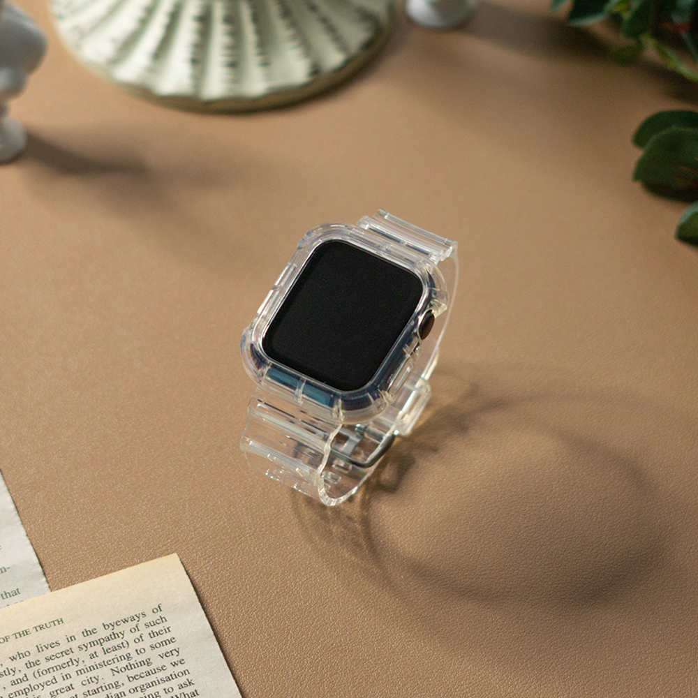 웨어플래닛 애플워치 투명 클리어 링크체인 밴드 스트랩 시계 줄 10 울트라 호환 - 상세 이미지 2