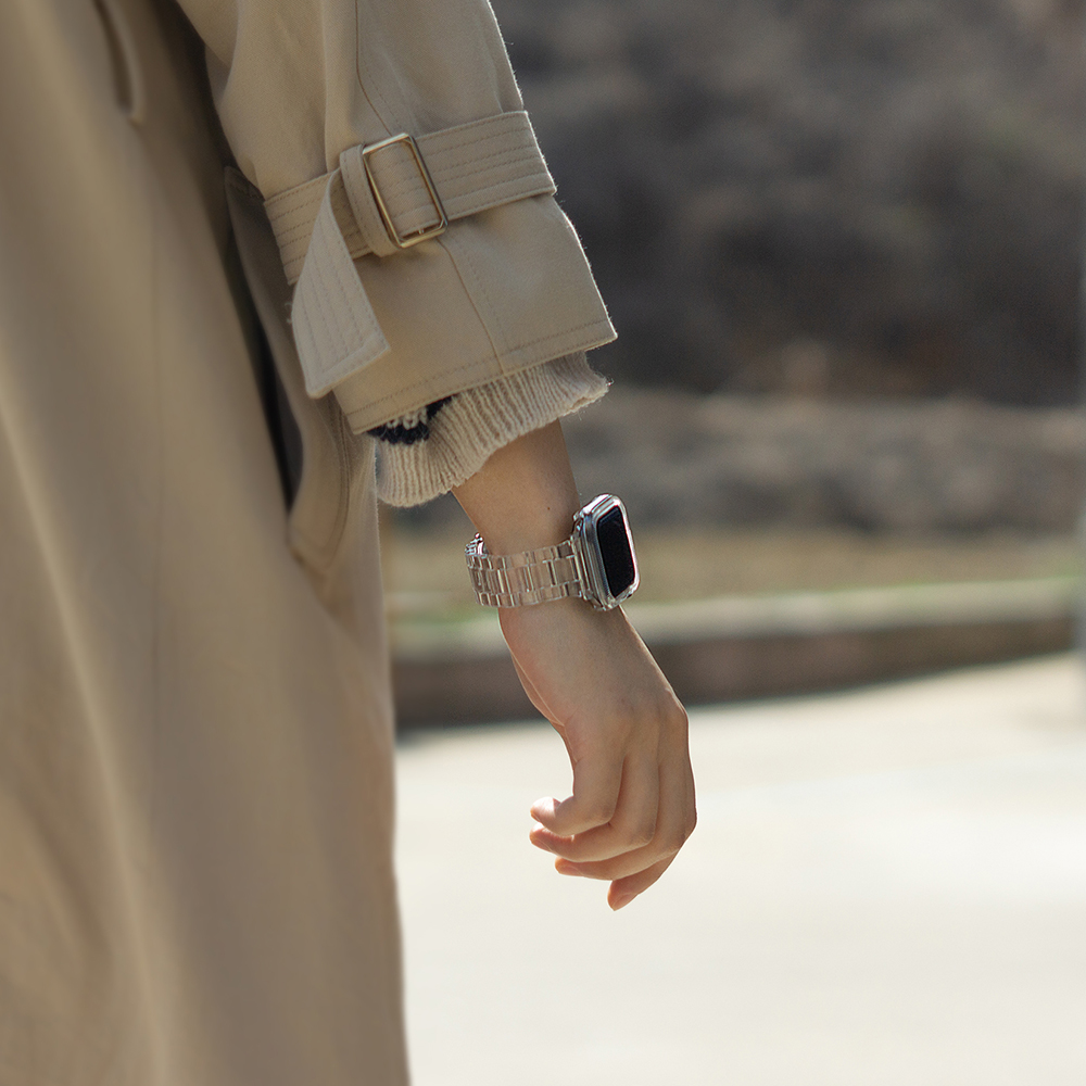 웨어플래닛 애플워치 투명 클리어 링크체인 밴드 스트랩 시계 줄 10 울트라 호환 - 상세 이미지 5