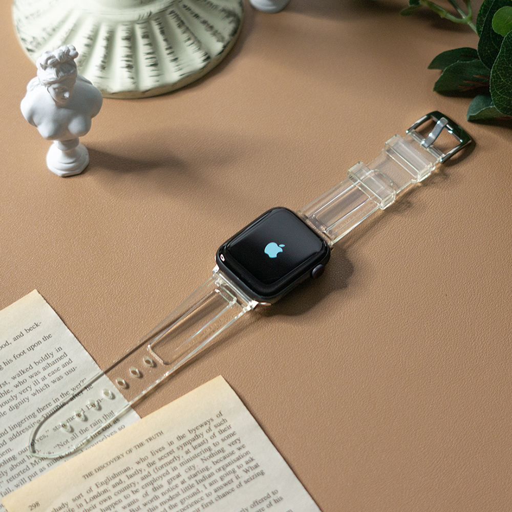 웨어플래닛 애플워치 투명 클리어 링크체인 밴드 스트랩 시계 줄 10 울트라 호환 - 상세 이미지 4