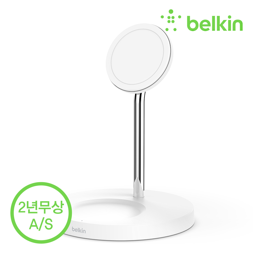 벨킨 2in1 맥세이프 충전기 15W 무선 충전 스탠드 WIZ010kr 아이폰17 16 15 14 13 12 에어팟 호환 - 상세 이미지 5