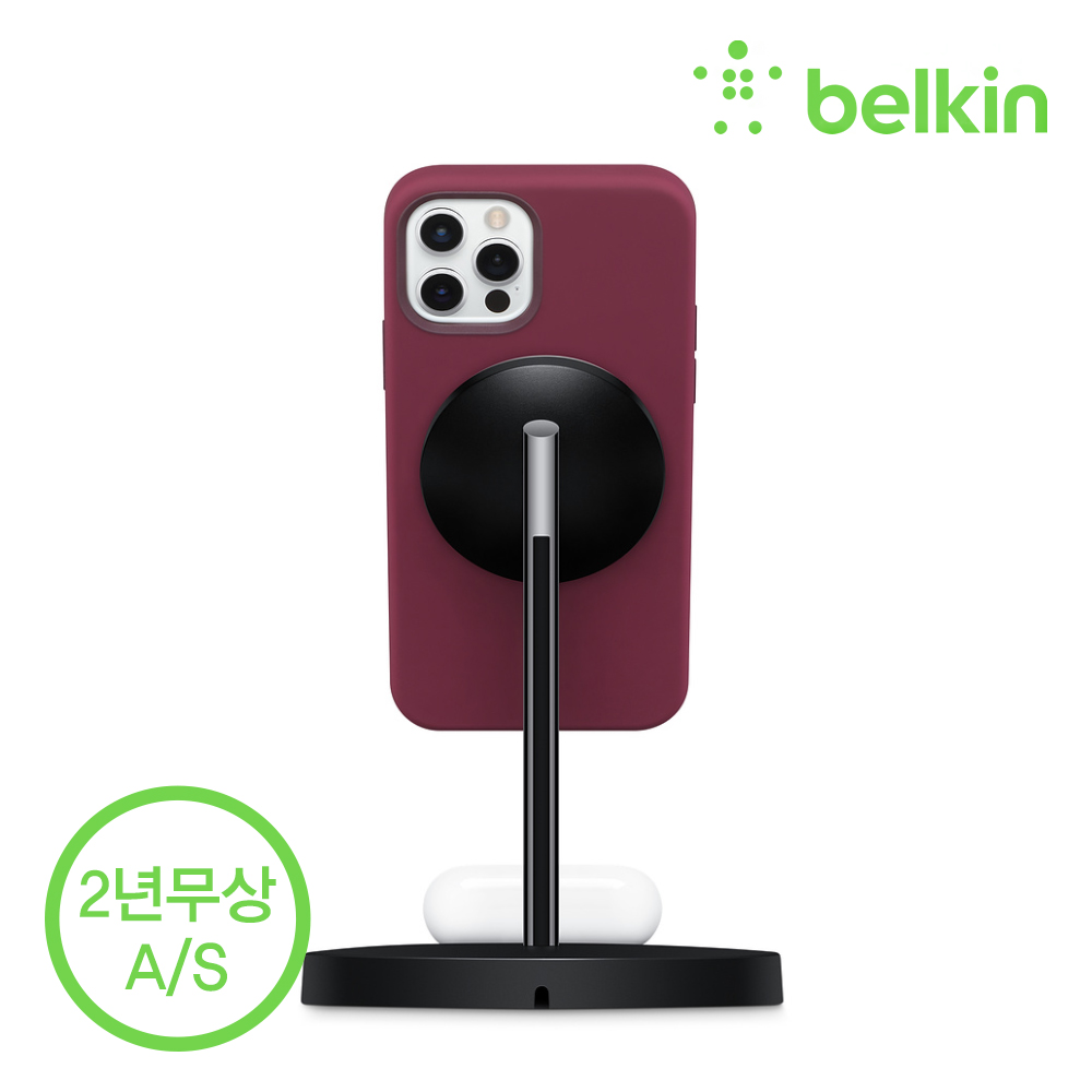 벨킨 2in1 맥세이프 충전기 15W 무선 충전 스탠드 WIZ010kr 아이폰17 16 15 14 13 12 에어팟 호환 - 상세 이미지 4