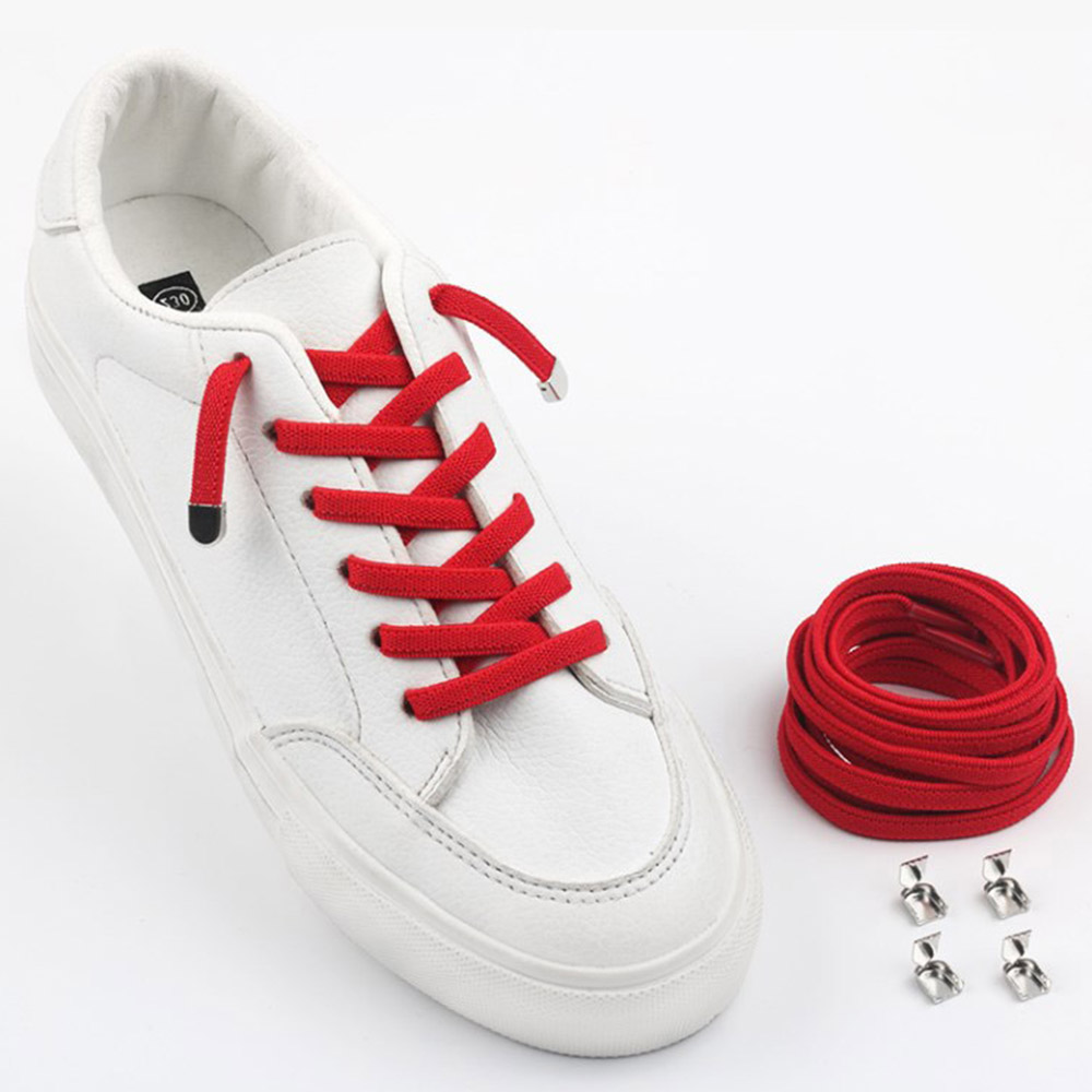 매듭 없는 신발끈 고무줄 탄성 운동화끈 클립 정리 구두 고무 SHOELACES - 상세 이미지 3