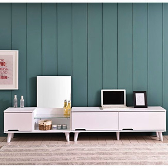 미니 와이드 좌식원목화장대 앉는 수납 앉은뱅이화장대 거울 서랍형 화장대 1200 거실장 세트