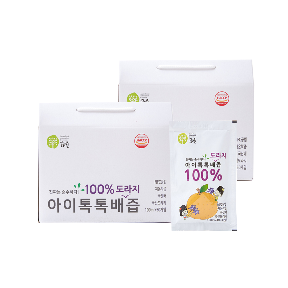 찬이네과수원 아이톡톡 배도라지즙 100ml 100포 순수100% 착즙주스