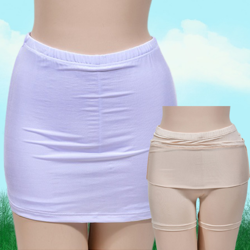 Y존속치마 인견 Y존커버 와이존 국내생산 속치마바지 허벅지쓸림 정전기방지속치마 흰색 검정 - 메인 이미지