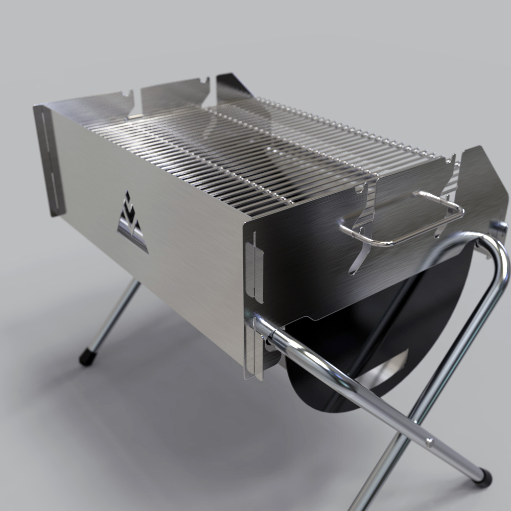 밥캠핑 밥그릴 높이조절 접이식 바베큐그릴 장작 숯불 화로대