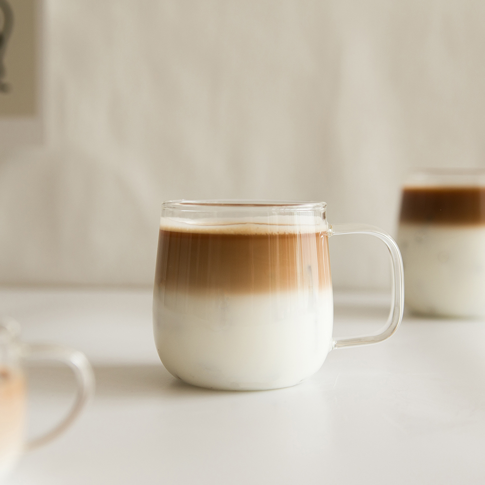 꿀단지 내열유리컵 유리잔 온더락잔 홈카페 아이스커피잔 380ml