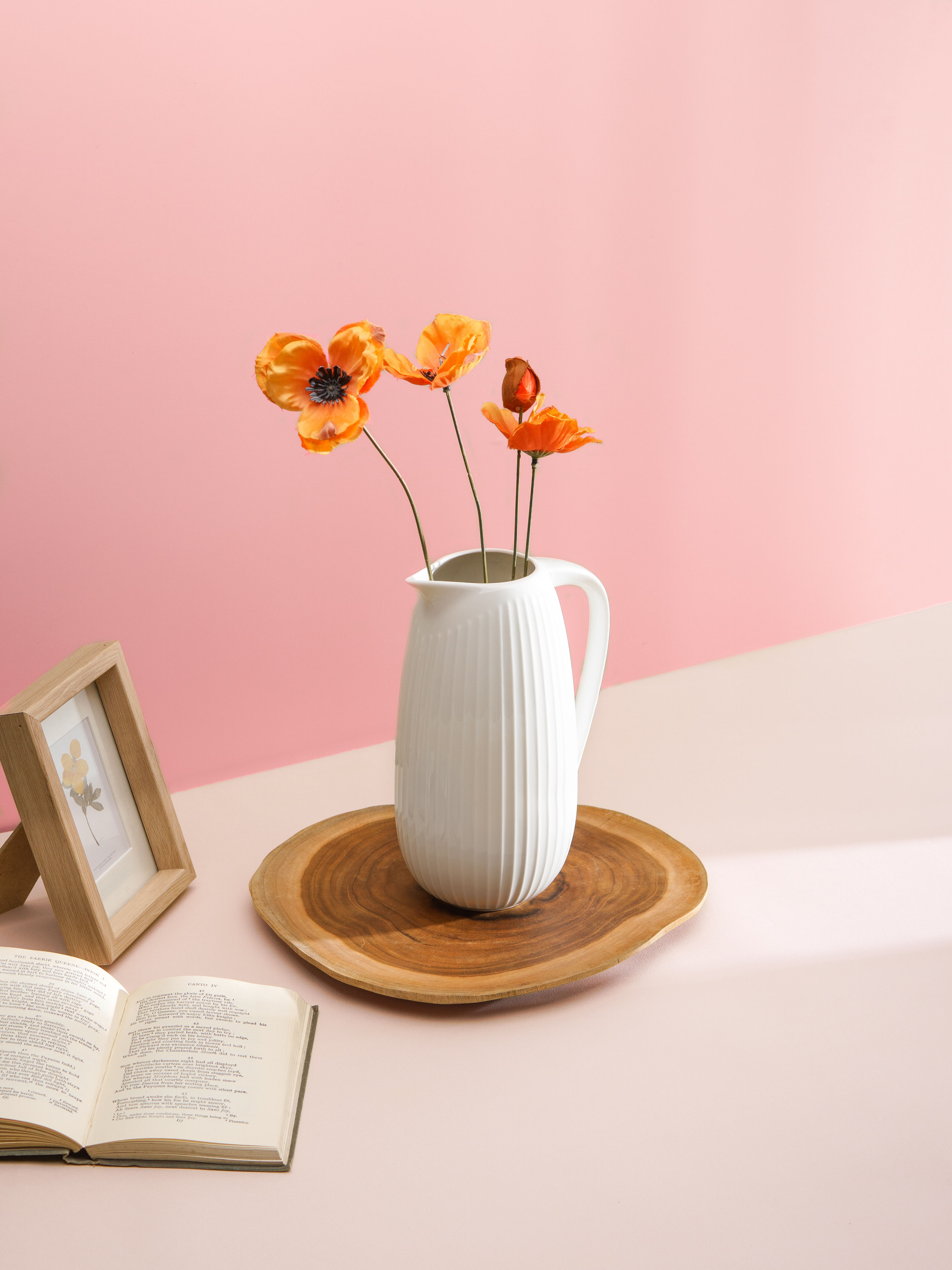 달리아2 도자기 화병 화이트 꽃병 이미지 6