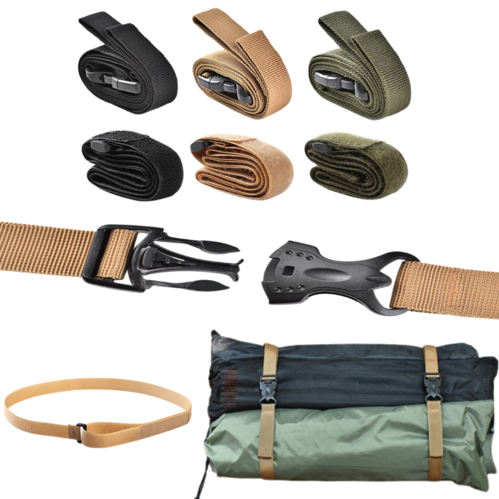 스타트오프 캠핑 웨빙 버클 압축 벨트 침낭 이불 고정 수납 끈 벨크로 스트랩 2개1set