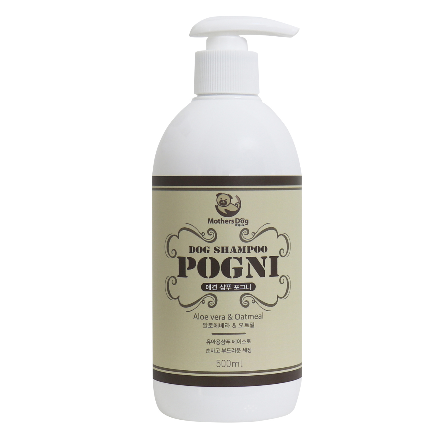 마더스독 올인원 순한 강아지 샴푸 포그니 500ml 베이비파우더향 피지 각질 냄새 제거