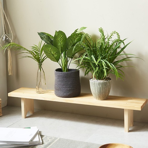 화분 테이블 벽 소파사이드 원목 우드 정리대 진열대 받침대 선반 소파 화병 보조 거실