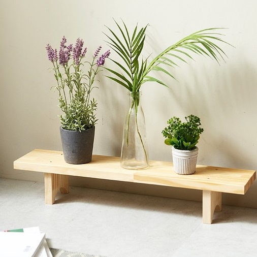 화분 테이블 벽 소파사이드 원목 우드 정리대 진열대 받침대 선반 소파 화병 보조 거실