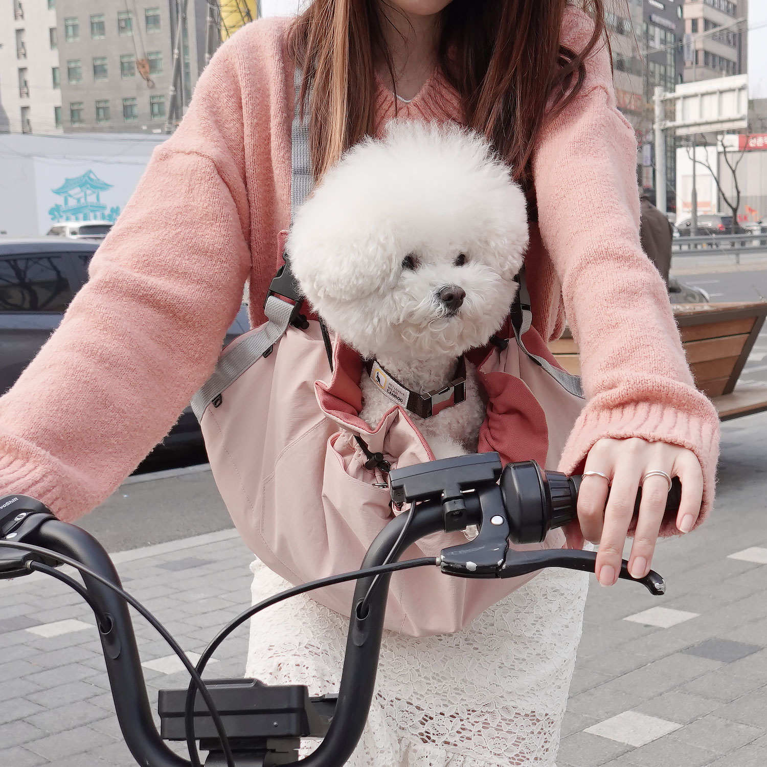 캔루 펫캐리어 앞치마 강아지 애견 산책 가방 앞가방 포대기 소형견 슬링백 이미지 8